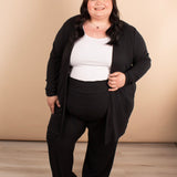 Black Soft Ribbed Wide Leg Pants (Set-Pants only)