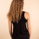Black Solid Knit Sleeveless Tank Top