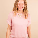 Blush Hour Short Sleeve Sweater