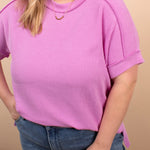Breezy Textured Tee - Blush Orchid - K & Company