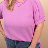 Breezy Textured Tee - Blush Orchid - K & Company