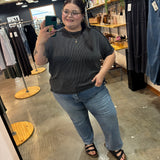 Breezy Textured Tee - Charcoal