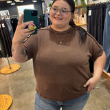 Breezy Textured Tee - Chocolate