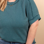 Breezy Textured Tee - Ocean Teal - K & Company