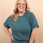 Breezy Textured Tee - Ocean Teal - K & Company