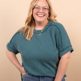 Breezy Textured Tee - Ocean Teal - K & Company