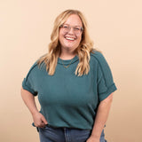 Breezy Textured Tee - Ocean Teal - K & Company