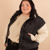 Briar Reversible Puffer Vest in Black/Ivory