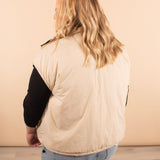 Briar Reversible Puffer Vest in Black/Ivory