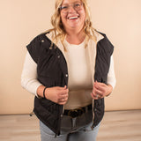 Briar Reversible Puffer Vest in Black/Ivory