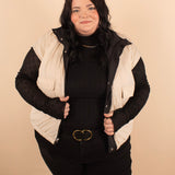 Briar Reversible Puffer Vest in Black/Ivory