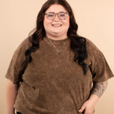 Calla Oversized Washed Tee in Brown Sugar