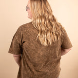 Calla Oversized Washed Tee in Brown Sugar