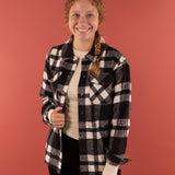 Cassidy Classic Plaid Shacket in Black and White