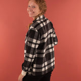 Cassidy Classic Plaid Shacket in Black and White