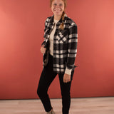 Cassidy Classic Plaid Shacket in Black and White