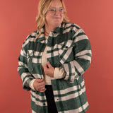 Cassidy Classic Plaid Shacket in Green and Grey