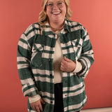 Cassidy Classic Plaid Shacket in Green and Grey