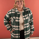 Cassidy Classic Plaid Shacket in Green and Grey