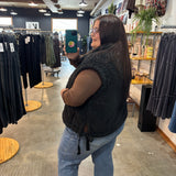 Changing Leaves Oversized Vest - Black