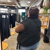 Changing Leaves Oversized Vest - Black