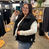 Changing Leaves Oversized Vest - Black