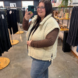 Changing Leaves Oversized Vest - Sand Beige
