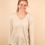 Cider Season Ribbed Top in Oatmeal