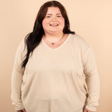 Cider Season Ribbed Top in Oatmeal