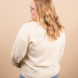 Clara Textured Knit Sweater in Ivory - K & Company