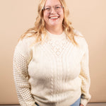 Clara Textured Knit Sweater in Ivory - K & Company