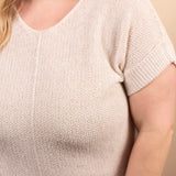 Cloudlight Knit Top in Beige - K & Company