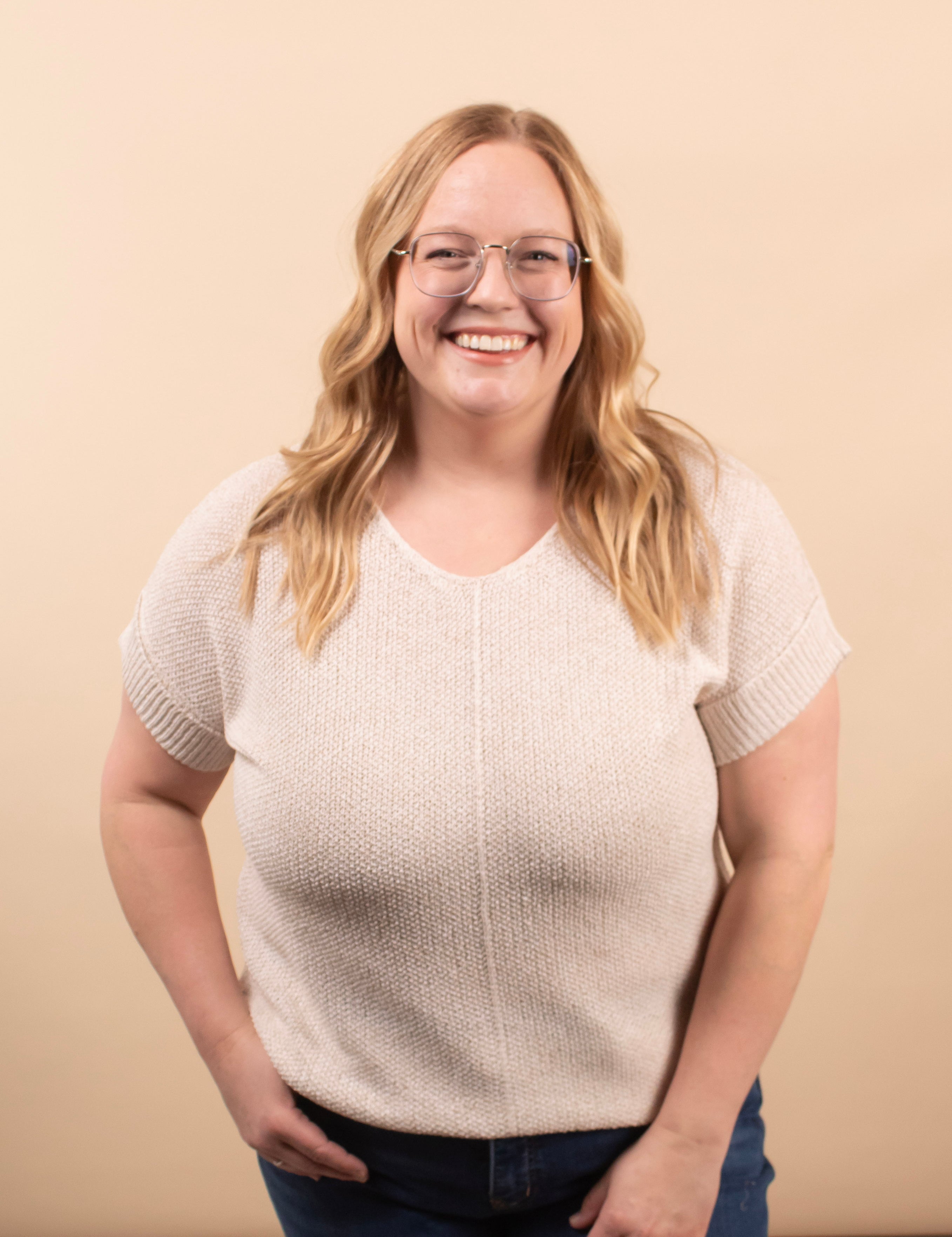 Cloudlight beige lightweight knit top women's boutique clothing sizes S-3XL