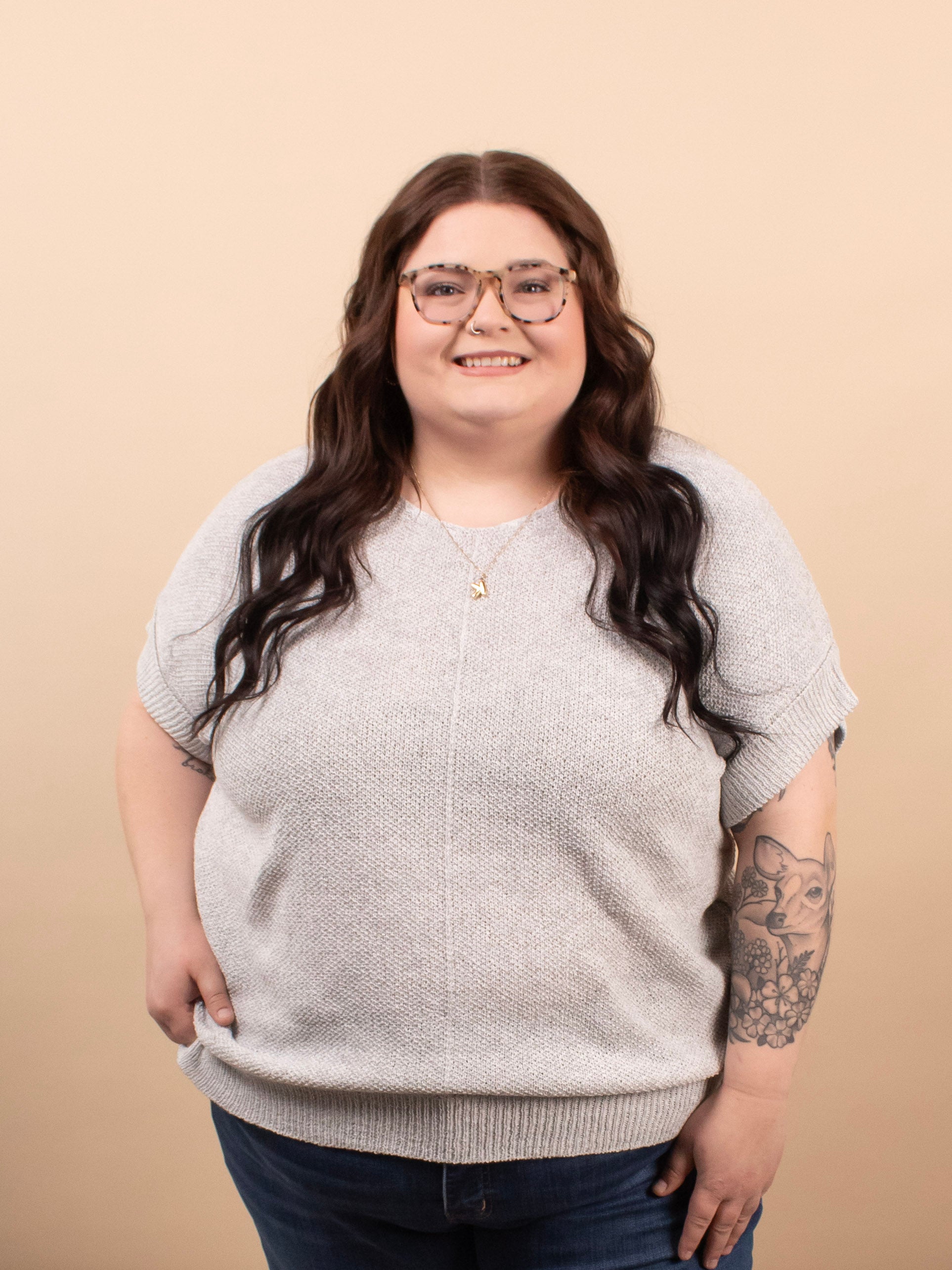 Cloudlight Knit Top in Grey - K & Company