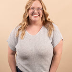 Cloudlight grey lightweight knit top women's boutique clothing sizes S-3XL