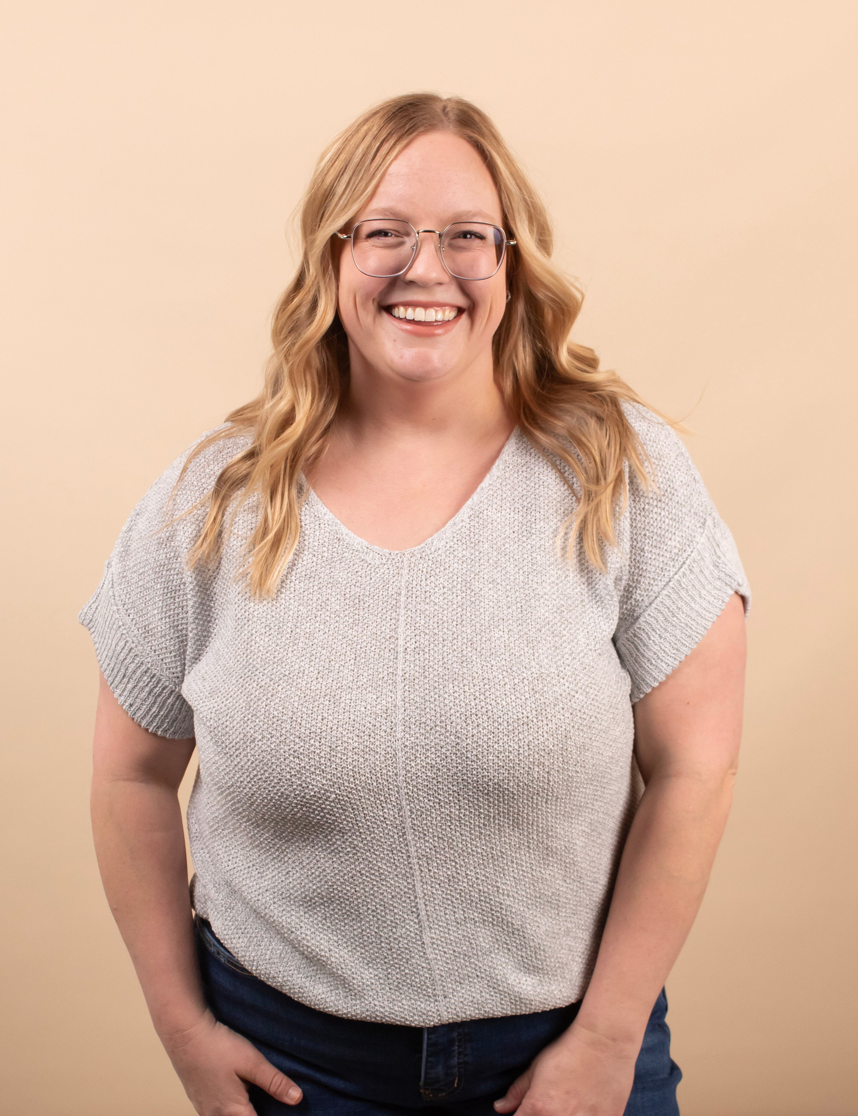 Cloudlight grey lightweight knit top women's boutique clothing sizes S-3XL