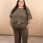 Clover Ribbed Pants – Dark Olive (Pants Only) - K & Company