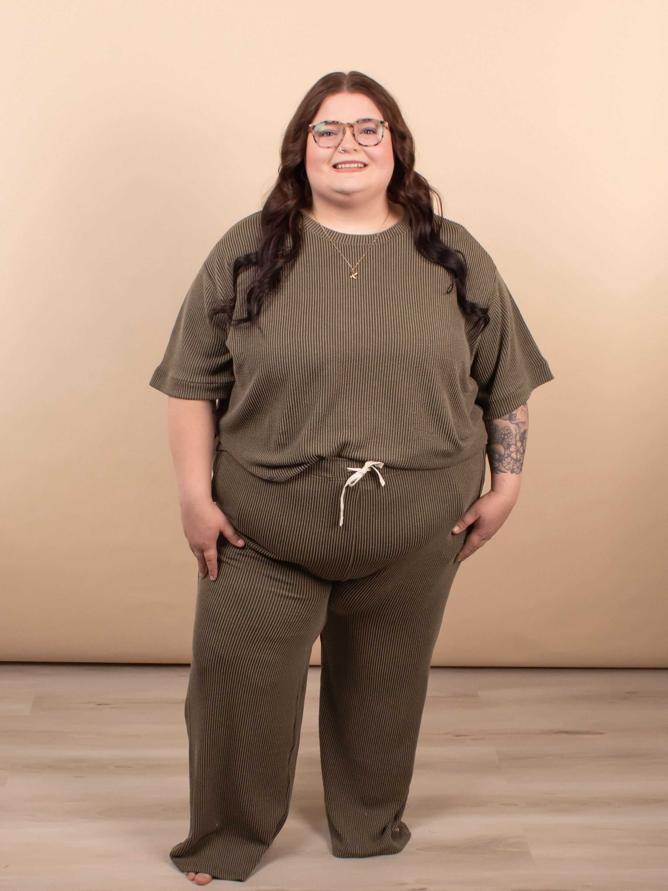 Clover Ribbed Top – Dark Olive (Top Only) - K & Company