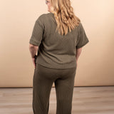 Clover Ribbed Top – Dark Olive (Top Only) - K & Company