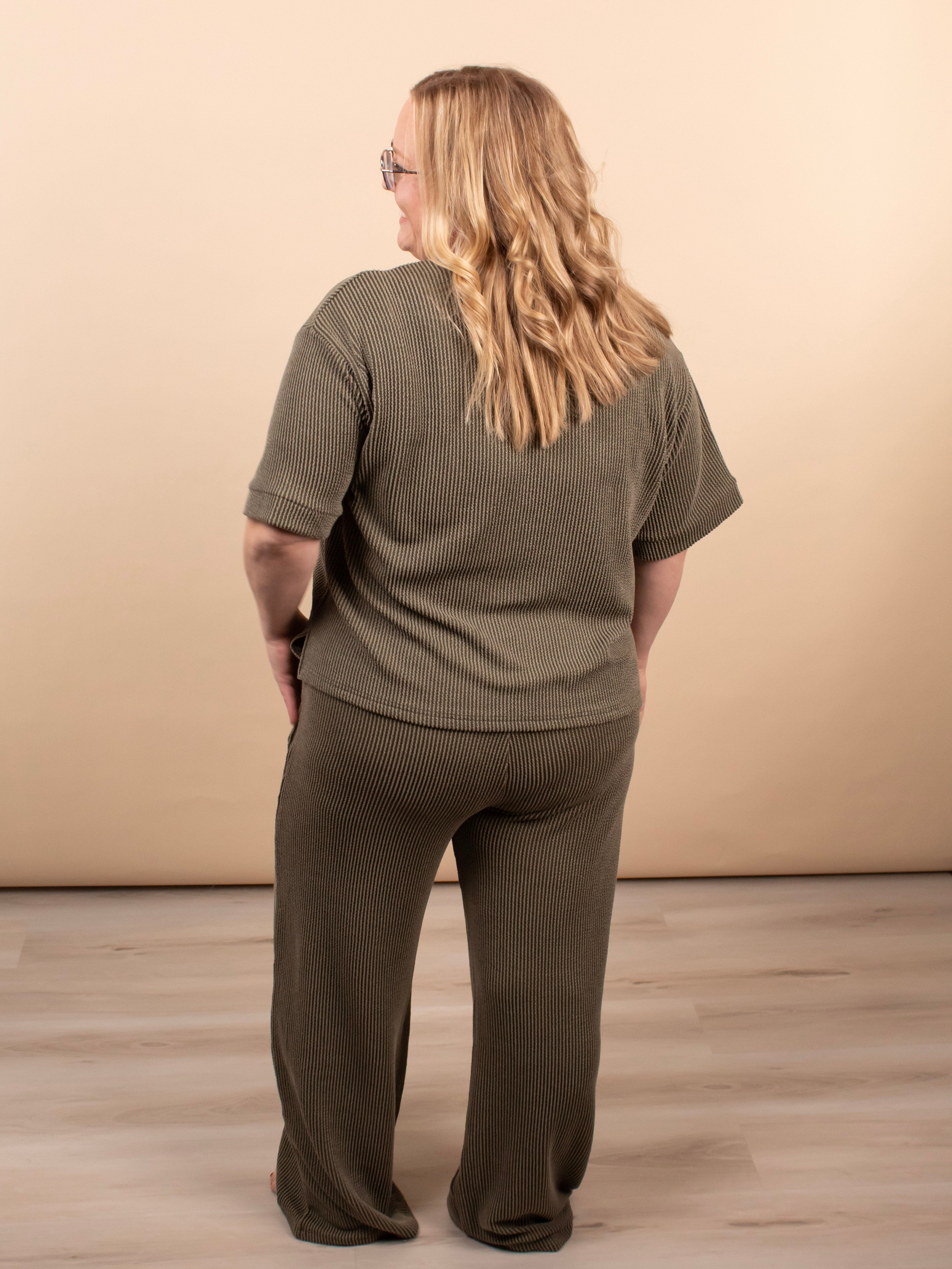 Clover Ribbed Top – Dark Olive (Top Only) - K & Company