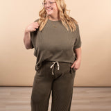 Clover Ribbed Pants – Dark Olive (Pants Only) - K & Company