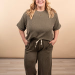 Clover Ribbed Top – Dark Olive (Top Only) - K & Company