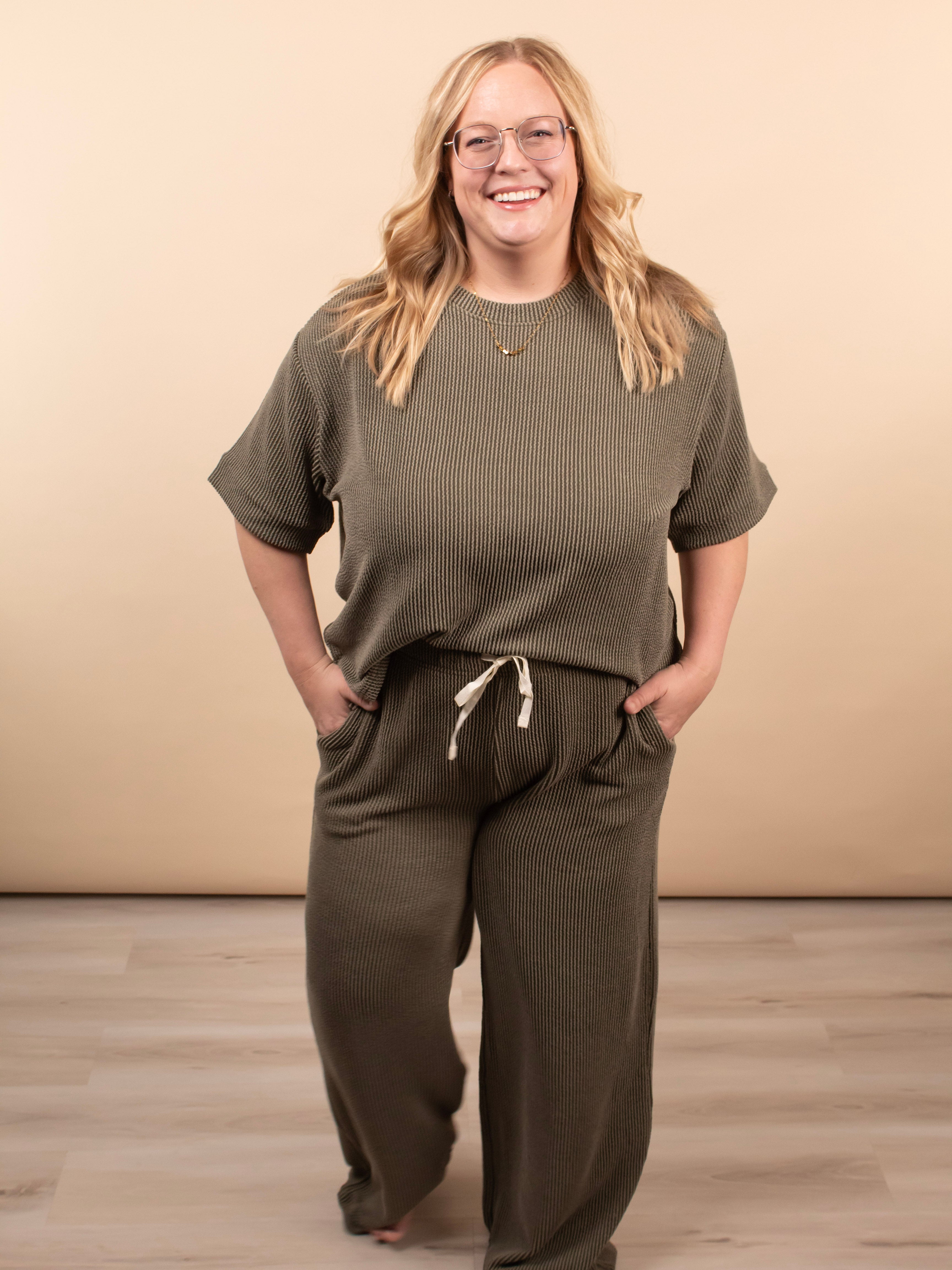 Clover Ribbed Top – Dark Olive (Top Only) - K & Company