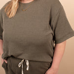 Clover Ribbed Top – Dark Olive (Top Only) - K & Company