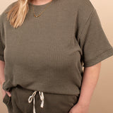 Clover Ribbed Top – Dark Olive (Top Only) - K & Company