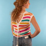 Cora Knit Top with Lace Up Back Detail