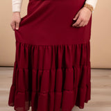 Cozy Gathering Maxi Skirt in Merlot