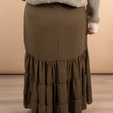 Cozy Gathering Maxi Skirt in Olive
