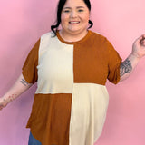 Crepe Color Block Top