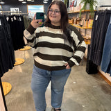 Day After Day Striped Sweater - Espresso